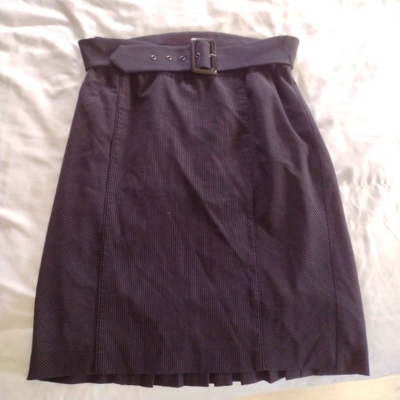 Apt. 9 black and white micro striped professional pencil skirt with belt size 12 - Picture 2 of 7